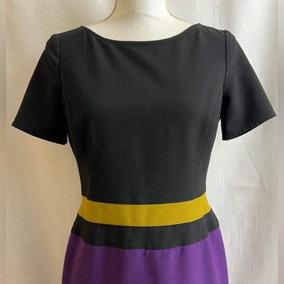 Zipper back, beautiful, color block dress - Picture 2 of 6